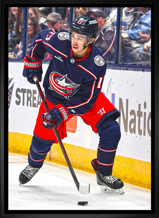Johnny Gaudreau 20x29 Framed Canvas Columbus Blue Jackets - Jack Righteous