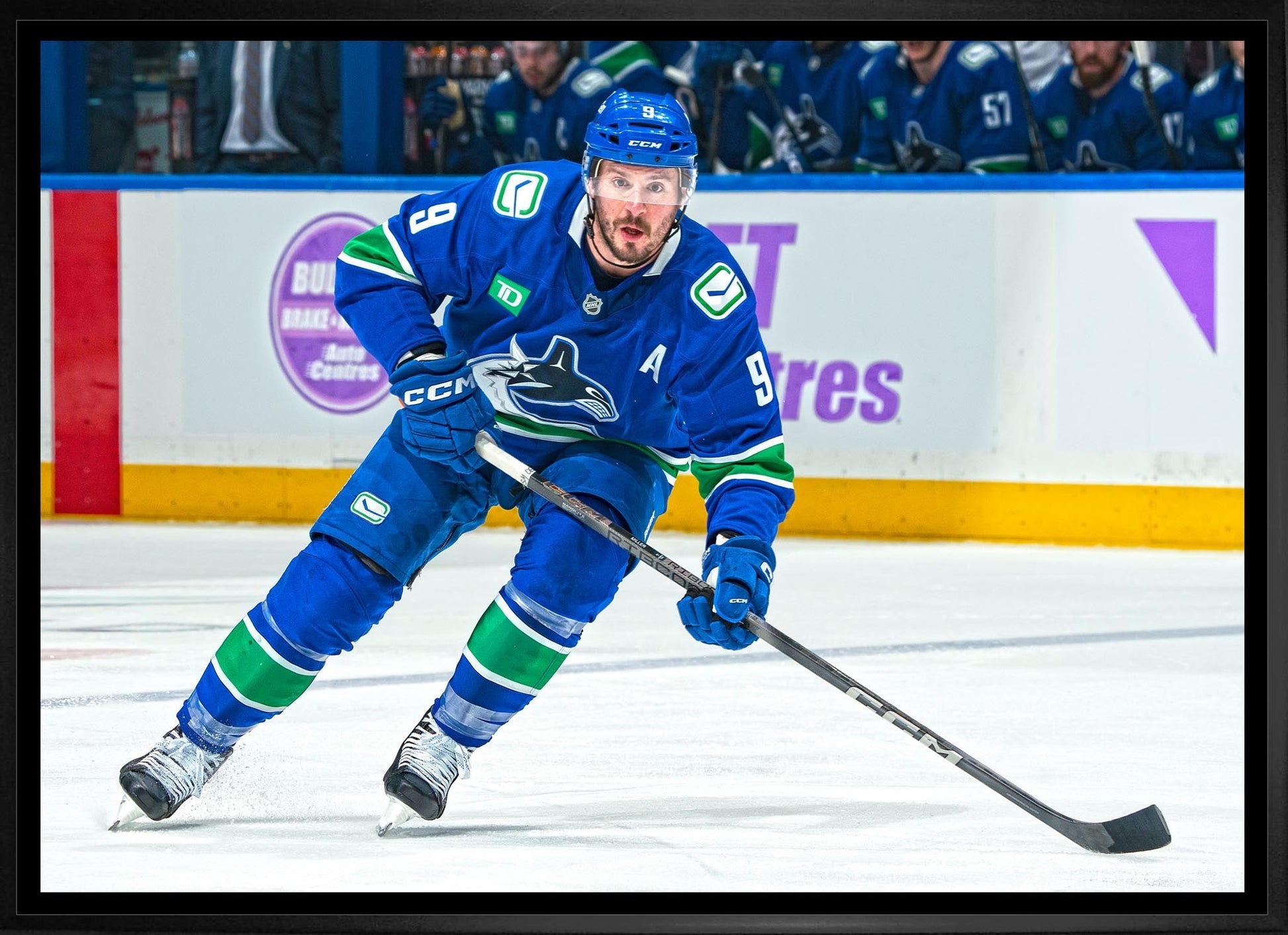 Jonathan Tanner Miller 20x29 Framed Canvas Vancouver Canucks - Jack Righteous