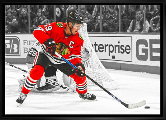 Jonathan Toews 20x29 Canvas Framed Blackhawks vs Golden Knights - H - Jack Righteous