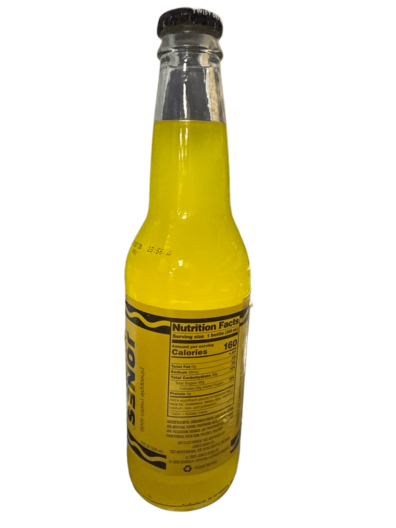 Jones Crayola Limited Edition Pineapple Cream Soda Glass Bottle 355ML - U.S Edition - Jack Righteous