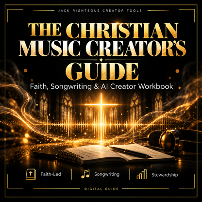 The Christian Music Creator's Guide 2026 cover: faith songwriting and AI creator workbook