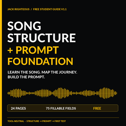 Song Structure and Prompt Foundation free student workbook cover; 24 pages, 75 fillable fields