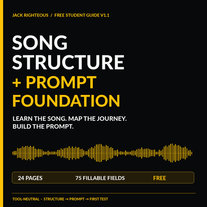 Song Structure and Prompt Foundation free student workbook cover; 24 pages, 75 fillable fields
