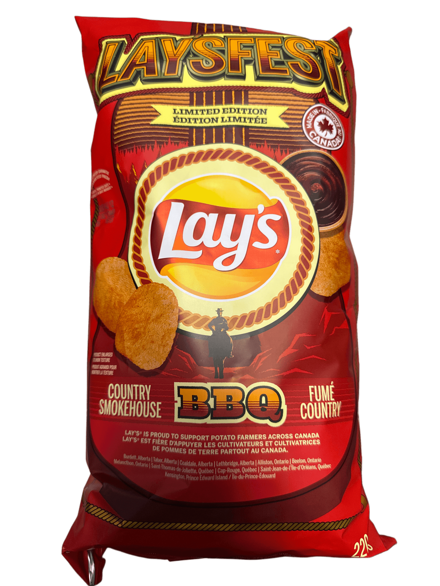 Lays Limited Edition Laysfest Country Smokehouse BBQ 220G - Canadian Edition - Jack Righteous