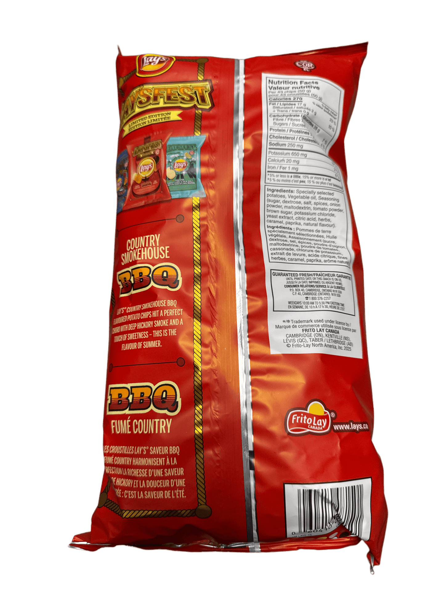 Lays Limited Edition Laysfest Country Smokehouse BBQ 220G - Canadian Edition - Jack Righteous