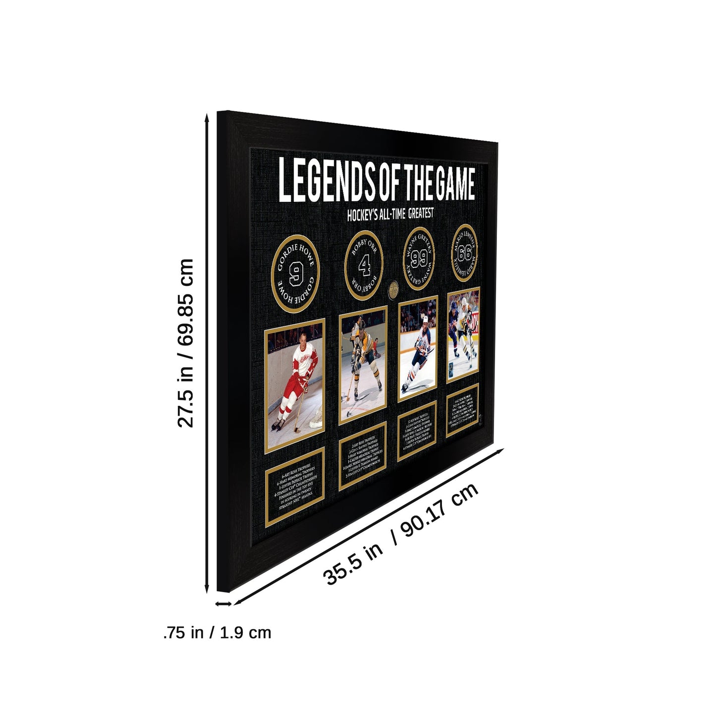 Legends of Hockey: Howe, Orr, Gretzky, Lemieux - Framed Collage - Jack Righteous