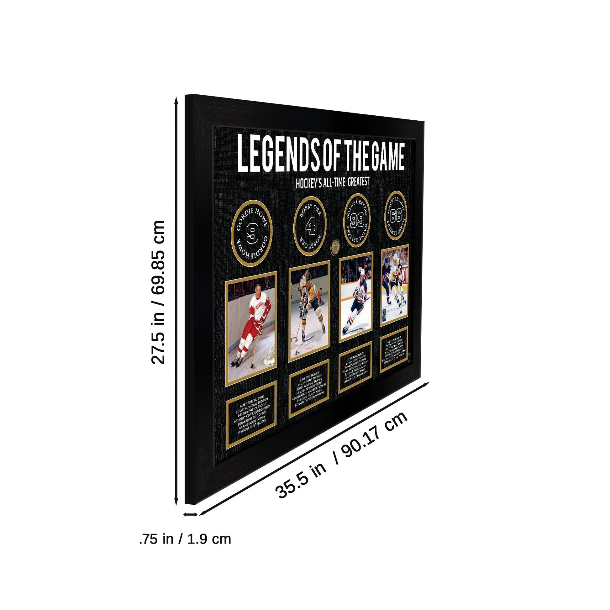 Legends of Hockey: Howe, Orr, Gretzky, Lemieux - Framed Collage - Jack Righteous