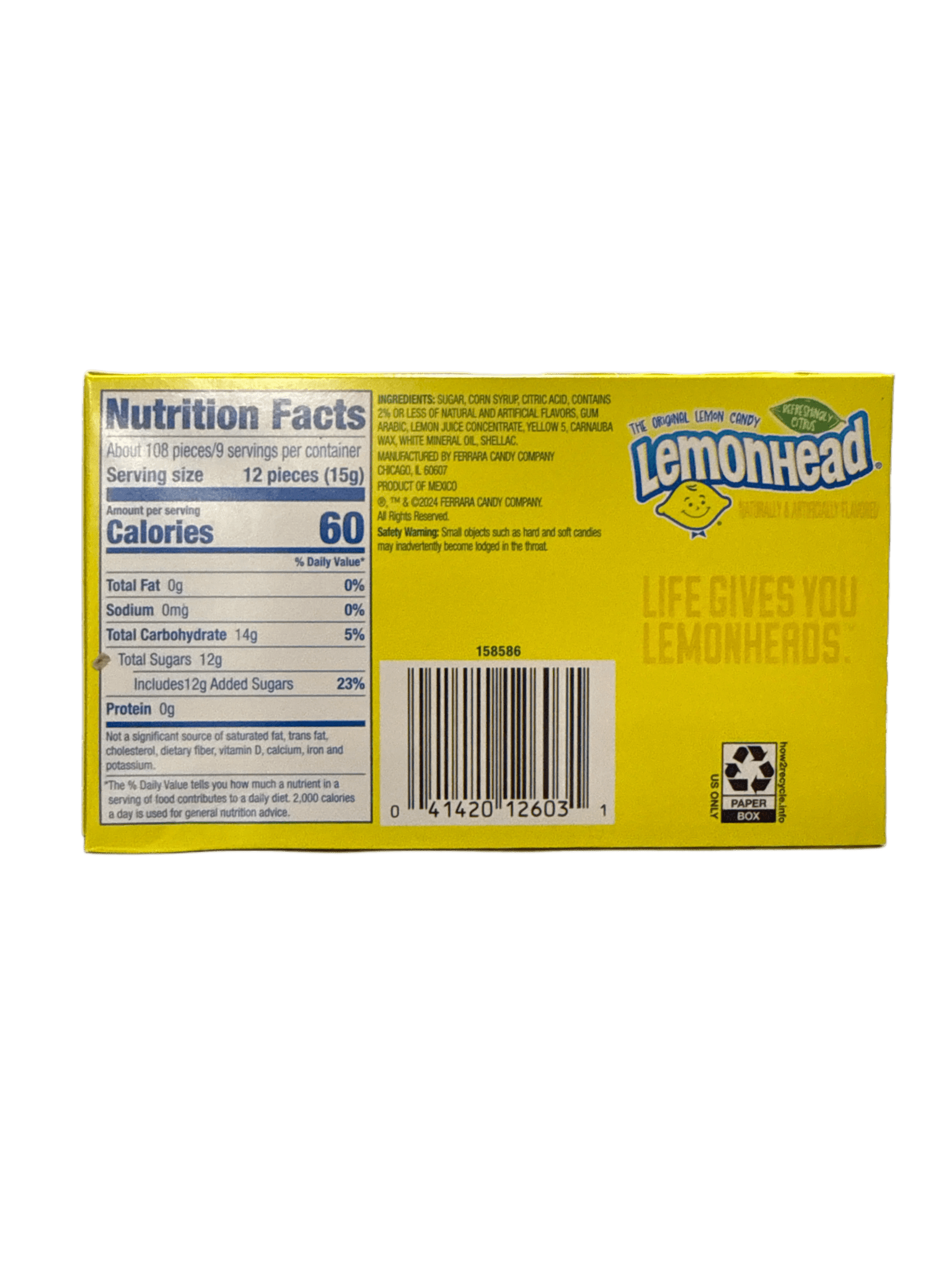 Lemonhead Theatre Box Candies 142G - Canadian Edition - Jack Righteous