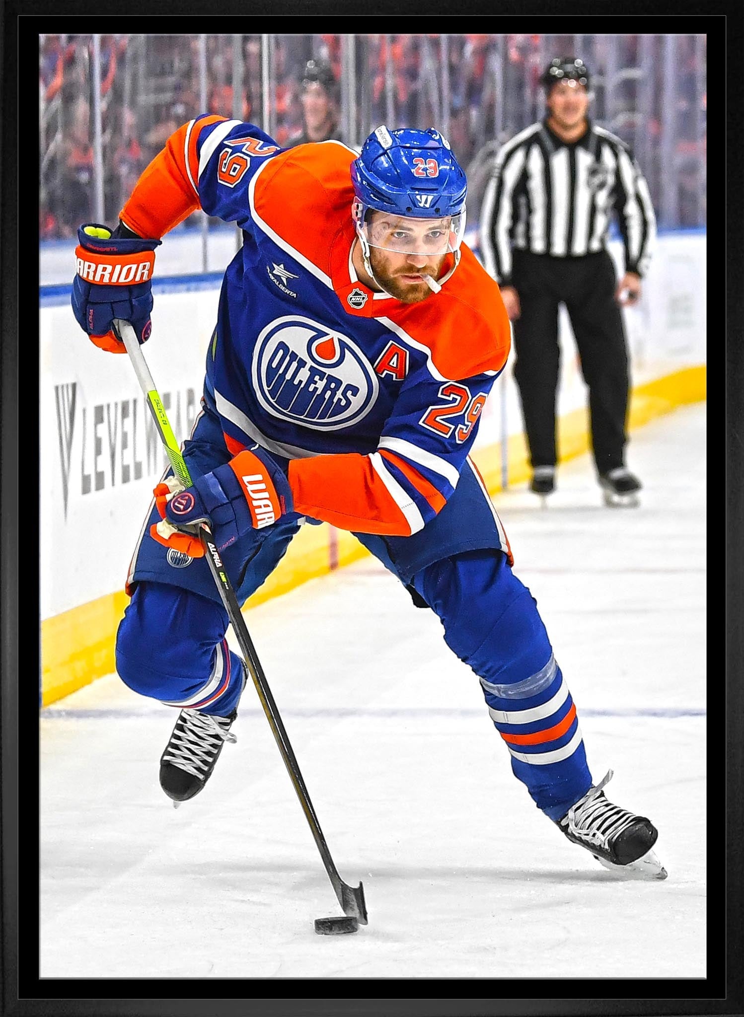 Leon Draisaitl 20x29 Framed Canvas Edmonton Oilers - Jack Righteous