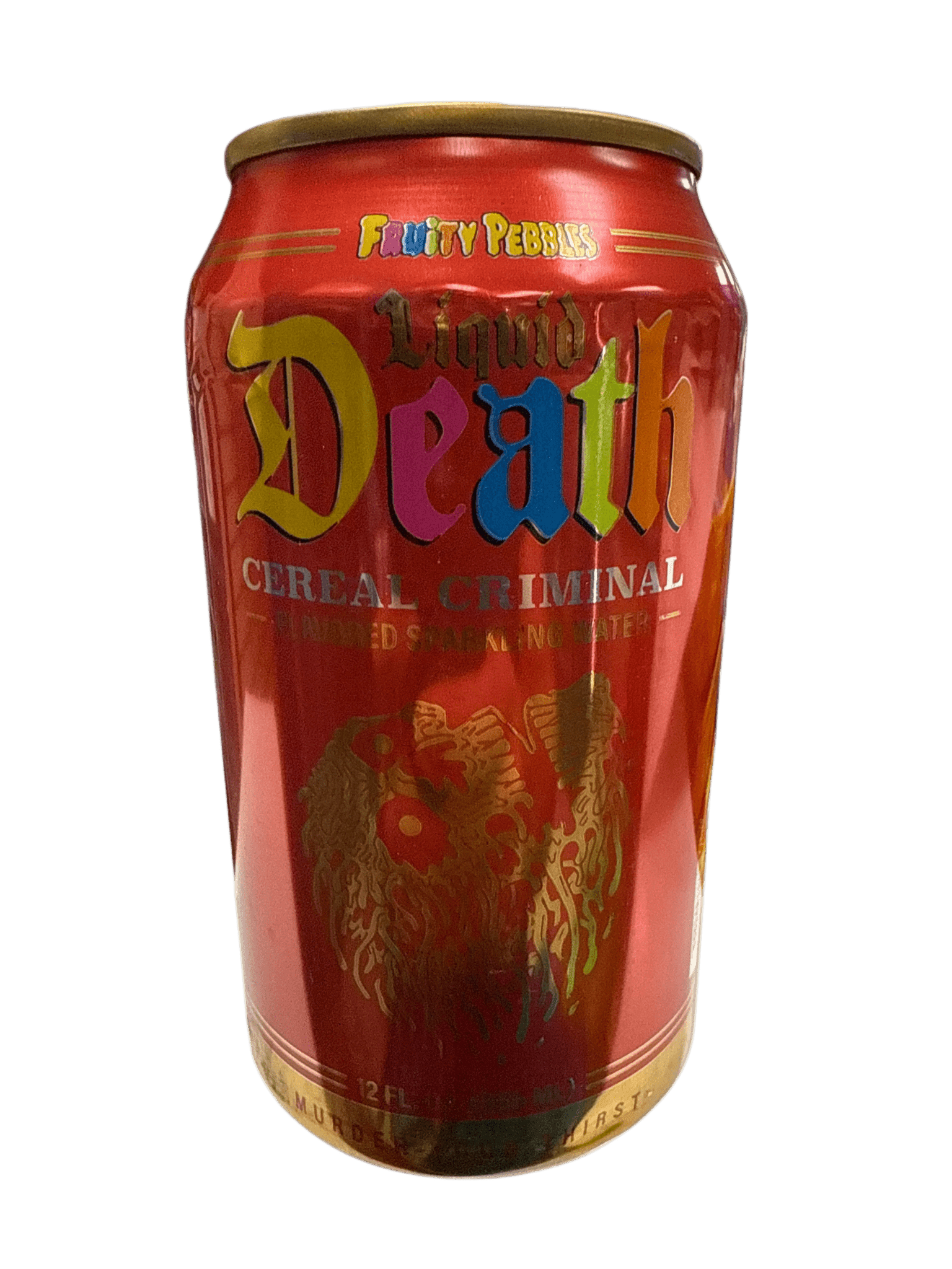 Liquid Death Limited Edition Cereal Criminal Fruity Pebbles Flavour 355ML - U.S Edition - Jack Righteous