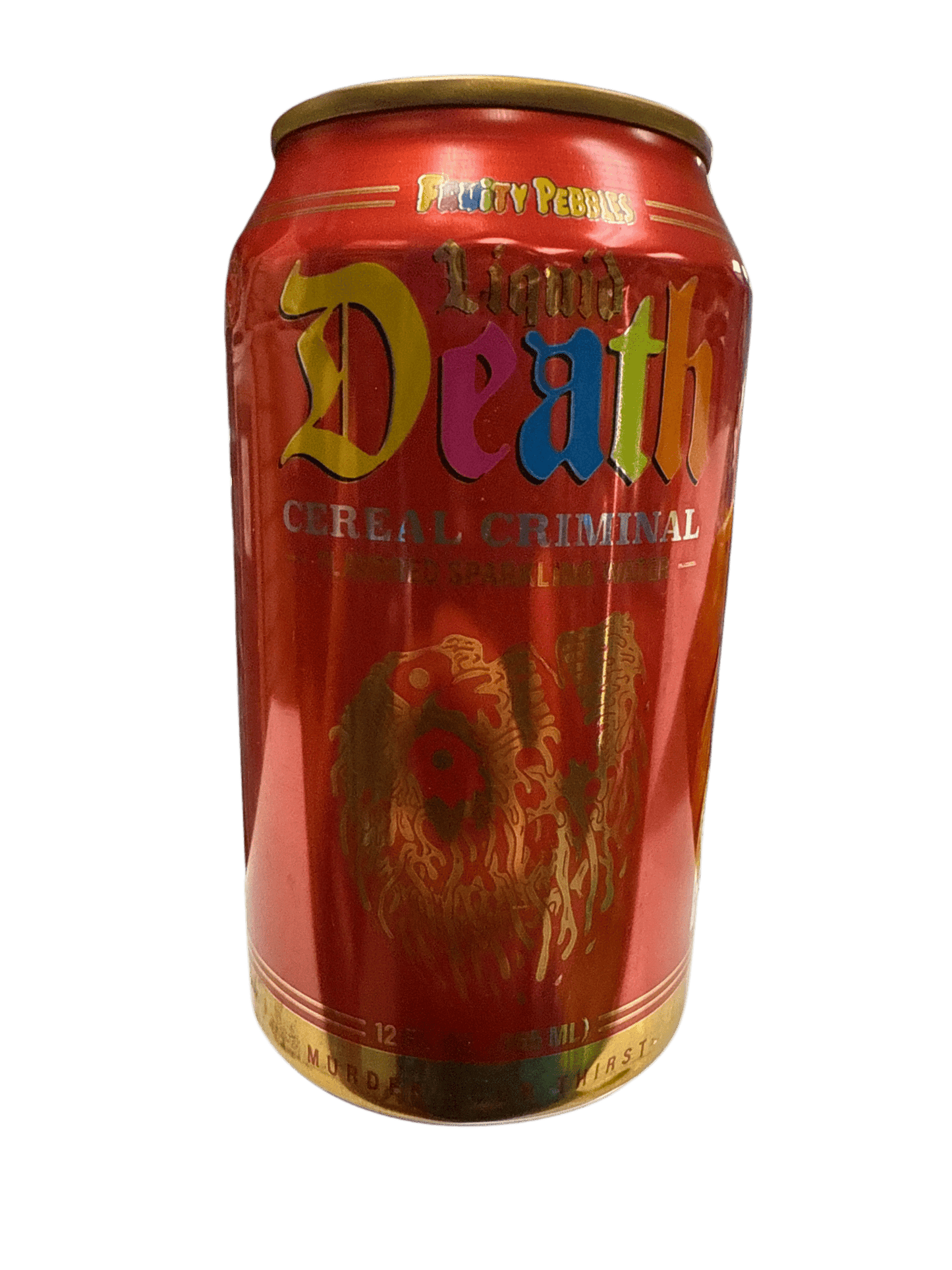 Liquid Death Limited Edition Cereal Criminal Fruity Pebbles Flavour 355ML - U.S Edition - Jack Righteous