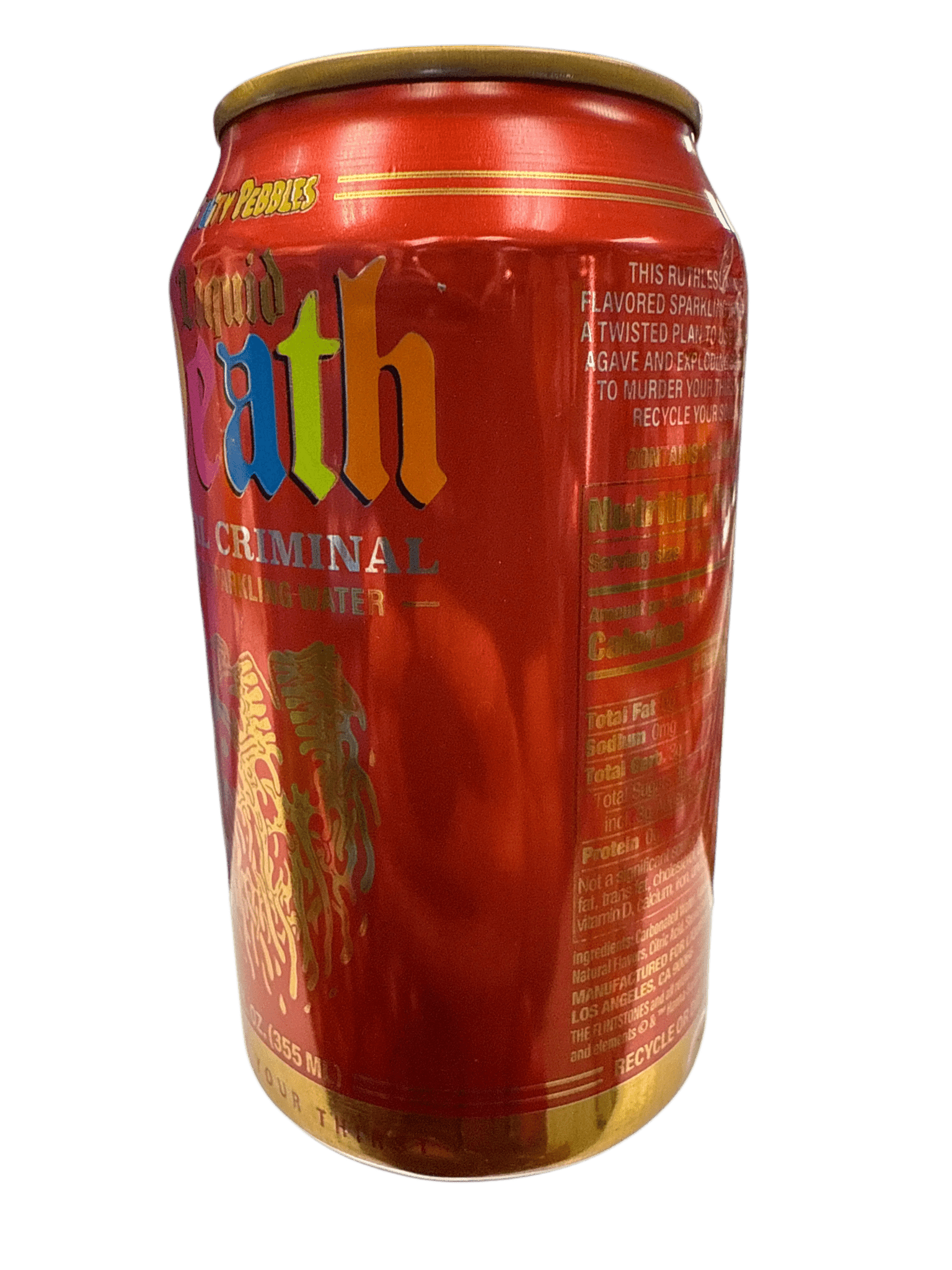 Liquid Death Limited Edition Cereal Criminal Fruity Pebbles Flavour 355ML - U.S Edition - Jack Righteous