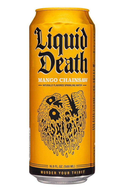 Liquid Death Sparkling Mountain Water Mango Chainsaw 500ML