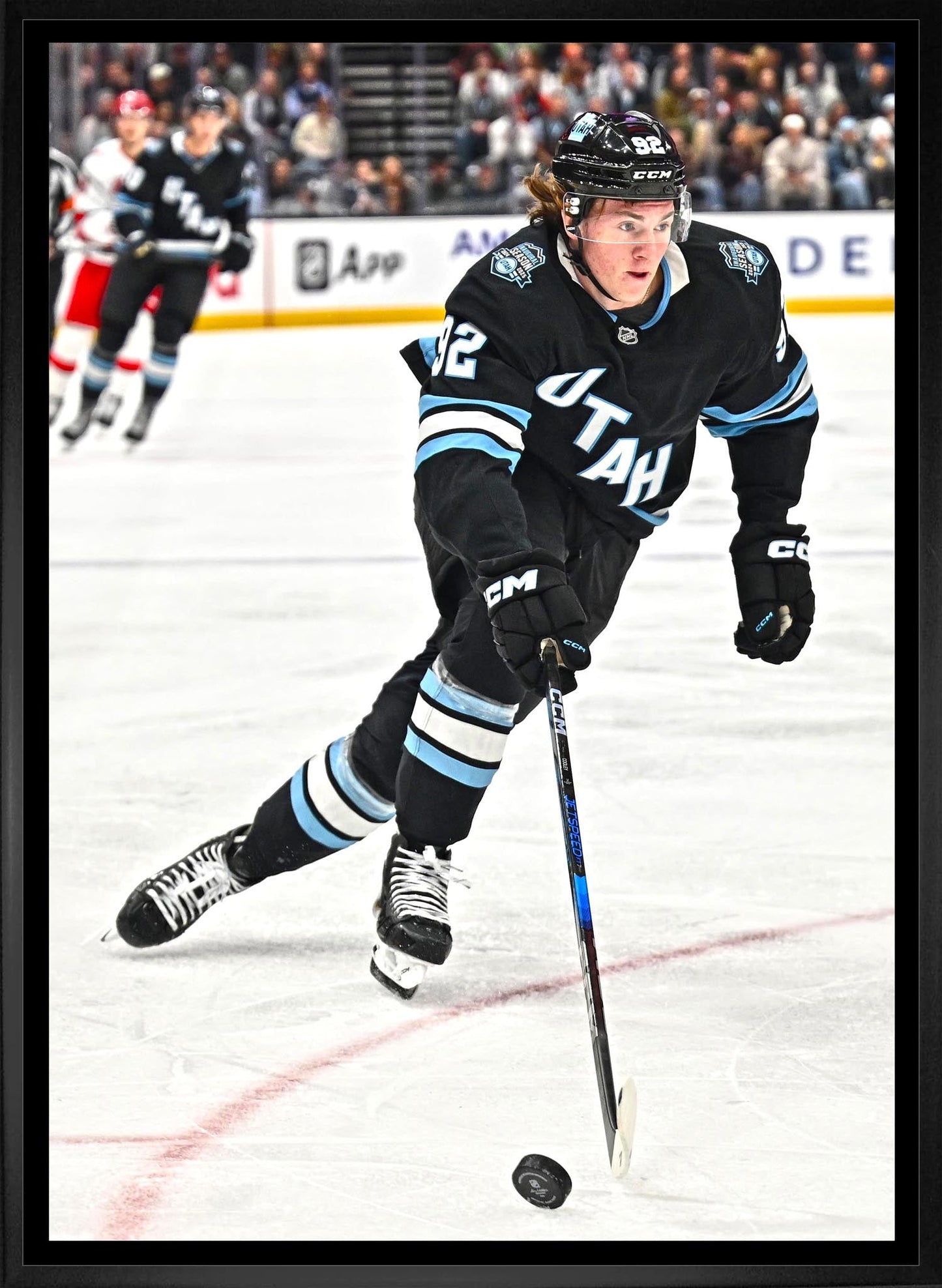 Logan Cooley 20x29 Framed Canvas Utah Mammoth - Jack Righteous