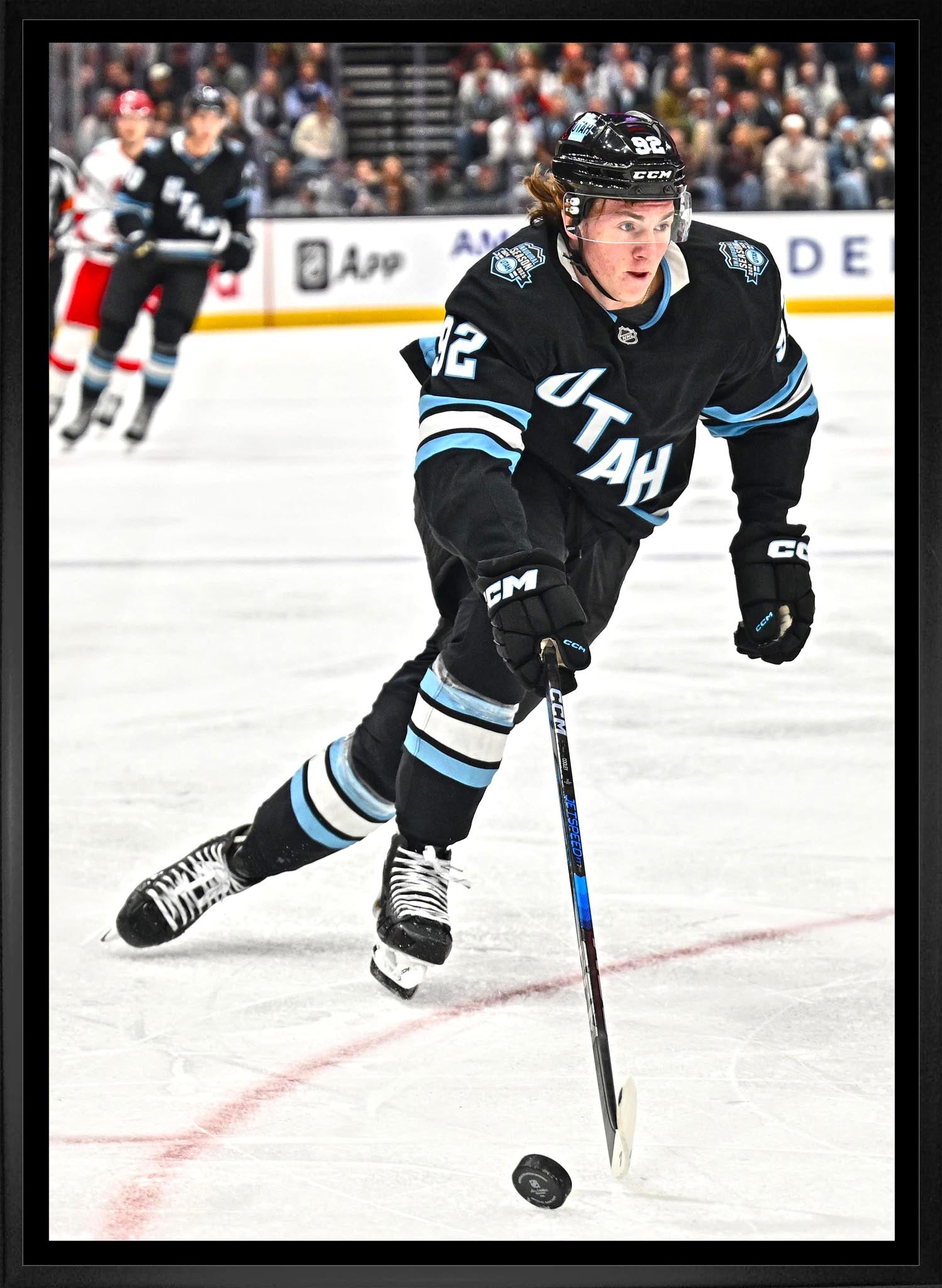 Logan Cooley 20x29 Framed Canvas Utah Mammoth - Jack Righteous