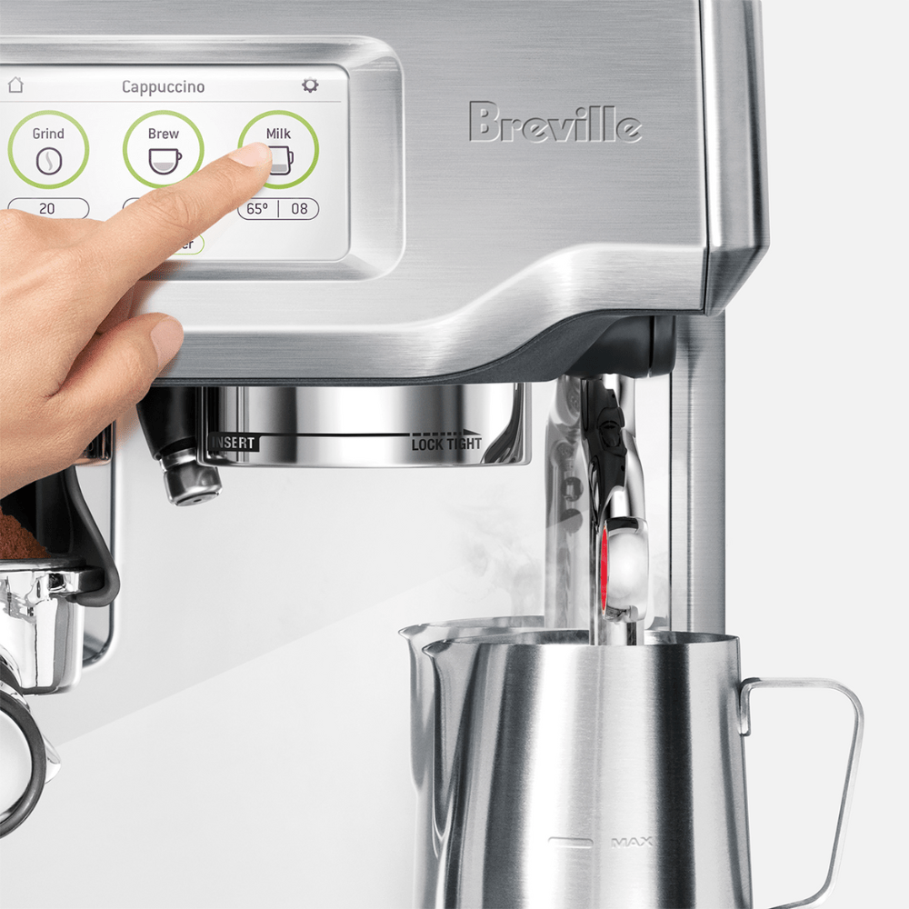 Machine à espresso Breville Barista Touch avec moulin, moussoir à lait automatique (BES880BSS1BCA1) - Jack Righteous
