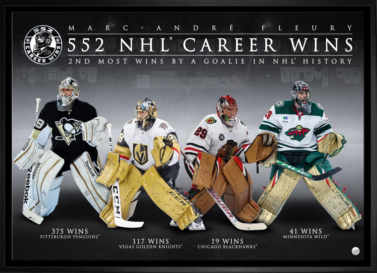 Marc - Andre Fleury Framed 20x29 Canvas 552 Career Wins - Jack Righteous