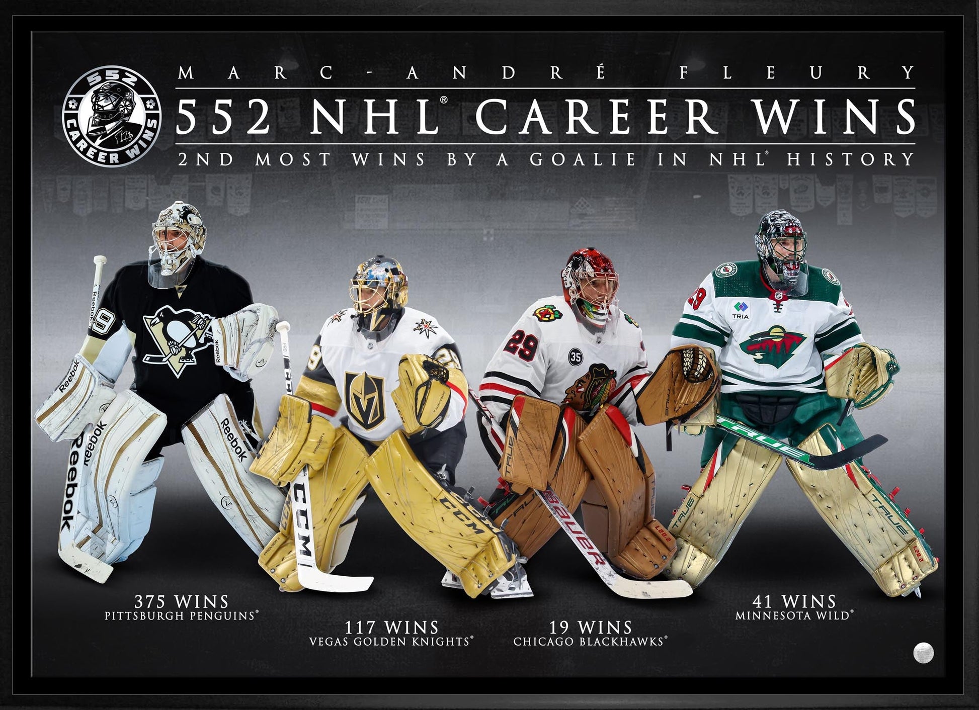 Marc - Andre Fleury Framed 20x29 Canvas 552 Career Wins - Jack Righteous
