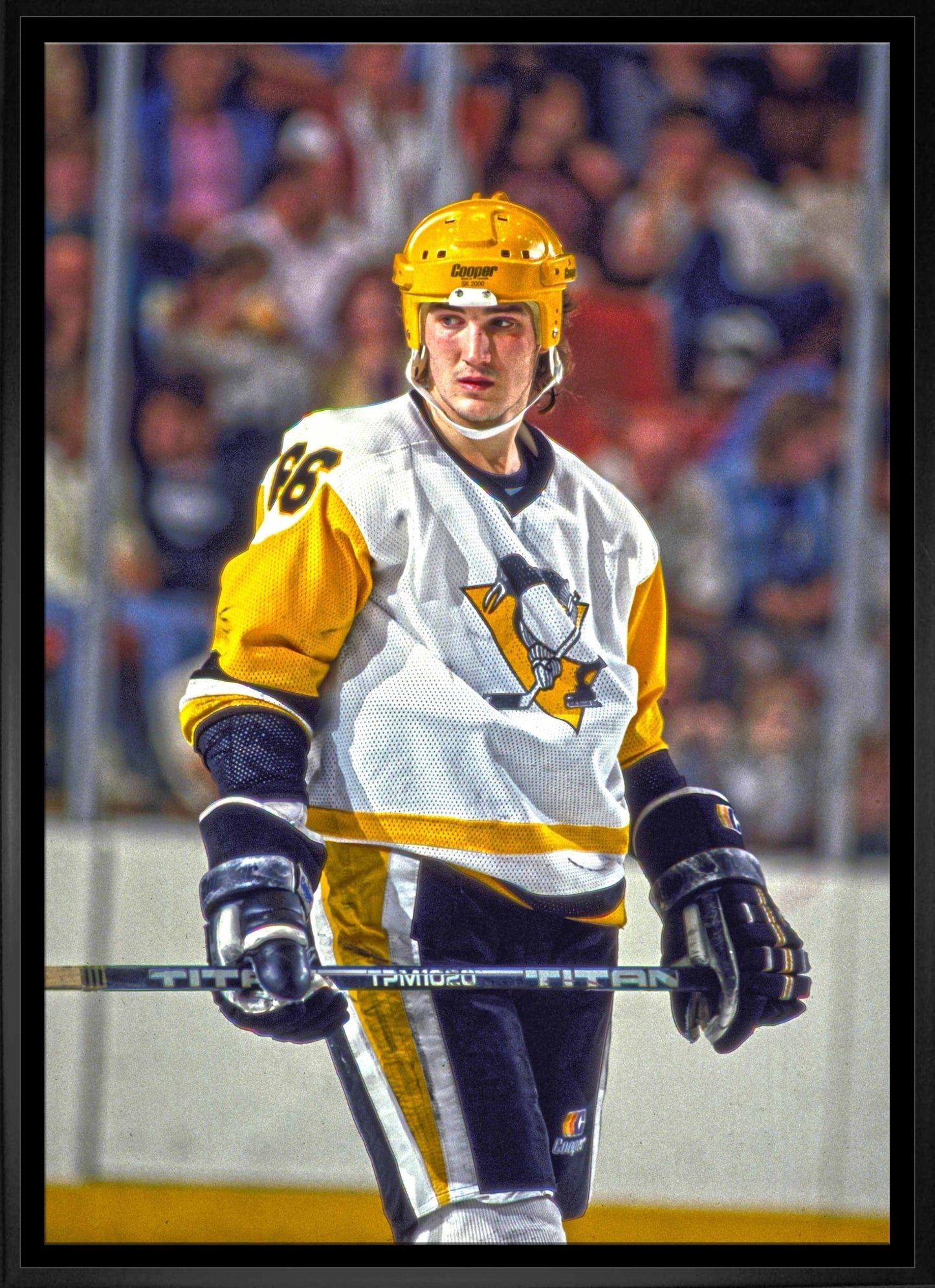 Mario Lemieux Pittsburgh Penguins Framed 20x29 Stare Canvas - Jack Righteous