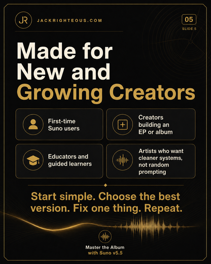 Master the Album training for new and growing AI music creators developing complete, cohesive projects