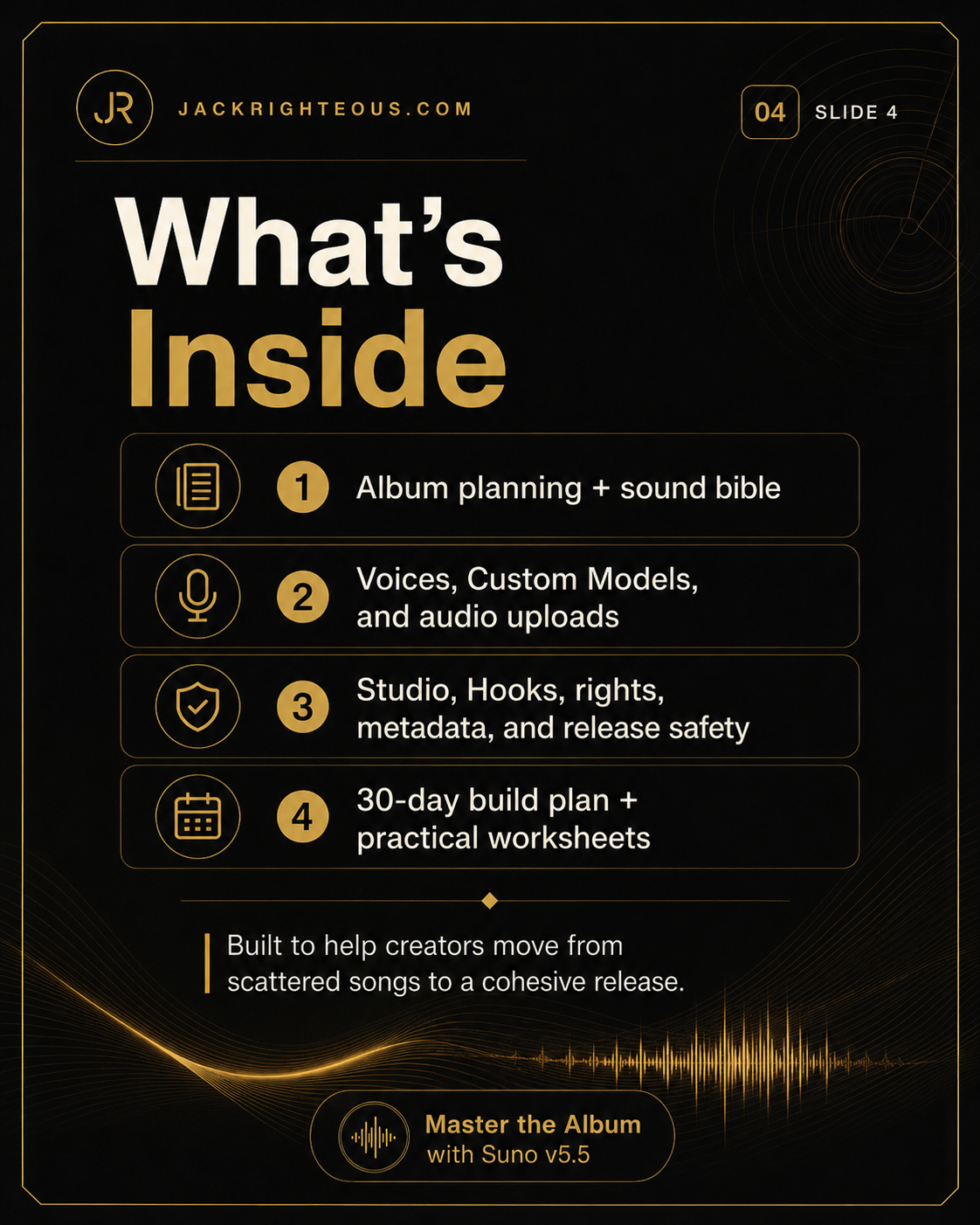 Master the Album planning system for creating a sound bible and maintaining consistency across an AI music project