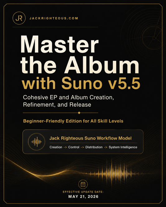 Master the Album with Suno v5.5 by Jack Righteous for building a cohesive AI music album