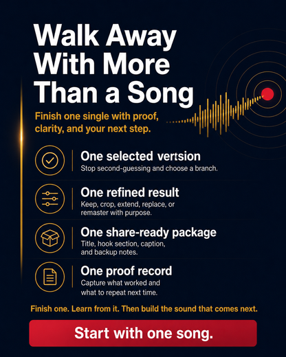 Master the Single workflow for developing one AI music track with clearer production decisions and focused revision