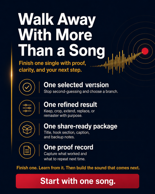 Master the Single workflow for developing one AI music track with clearer production decisions and focused revision