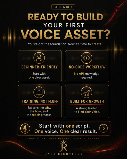 Master the Voice sprint outcomes for building, testing and using one ElevenLabs voice asset with clear purpose