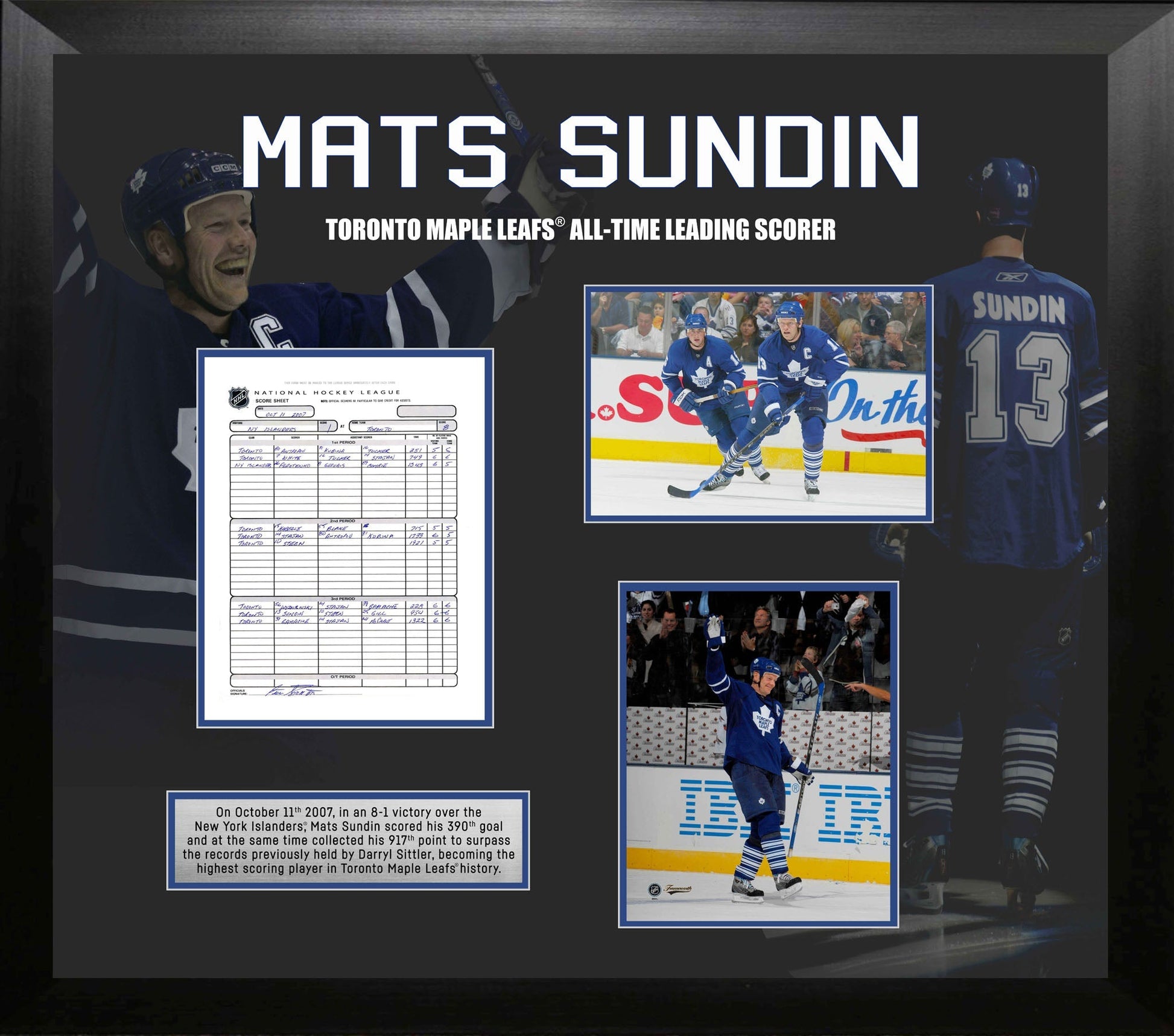 Mats Sundin Toronto Maple Leafs Framed All - Time Leading Scorer Collage - Jack Righteous