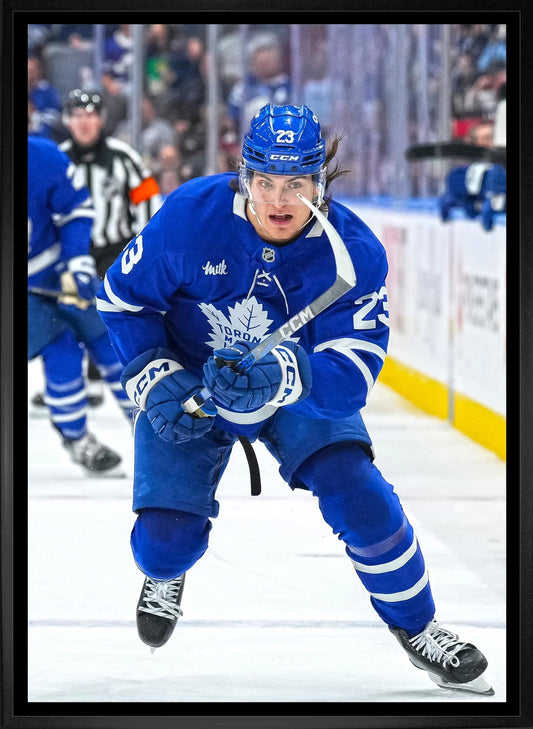 Matthew Knies 20x29 Framed Canvas Toronto Maple Leafs - Jack Righteous