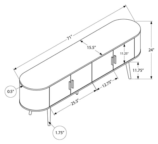 Meuble de téléviseur - Noir et brun avec 4 portes simili - bois (I2798) - Jack Righteous