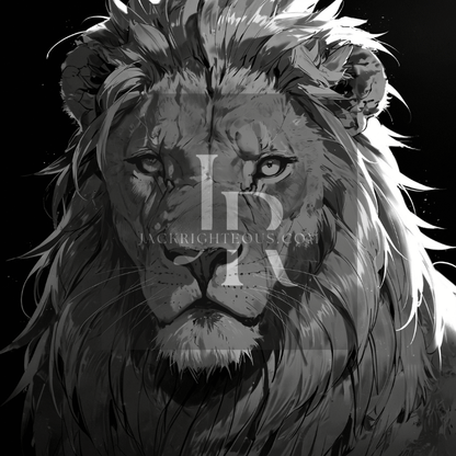 Monochromatic Majestic Lion Art Pack - 8 High - Res Digital Illustrations - Jack Righteous