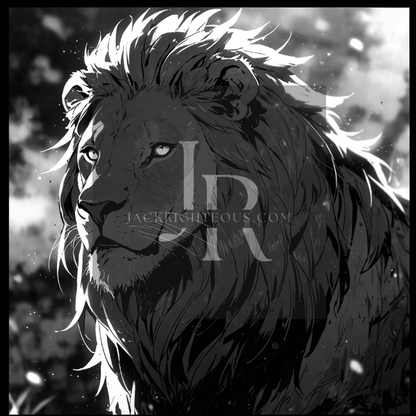Monochromatic Majestic Lion Art Pack - 8 High - Res Digital Illustrations - Jack Righteous
