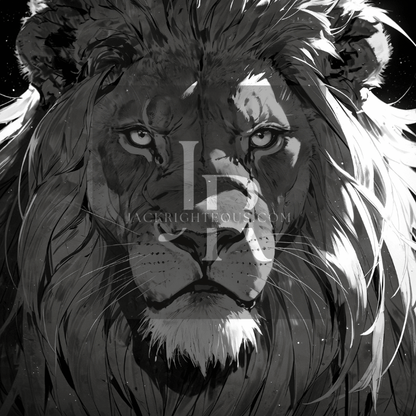 Monochromatic Majestic Lion Art Pack - 8 High - Res Digital Illustrations - Jack Righteous