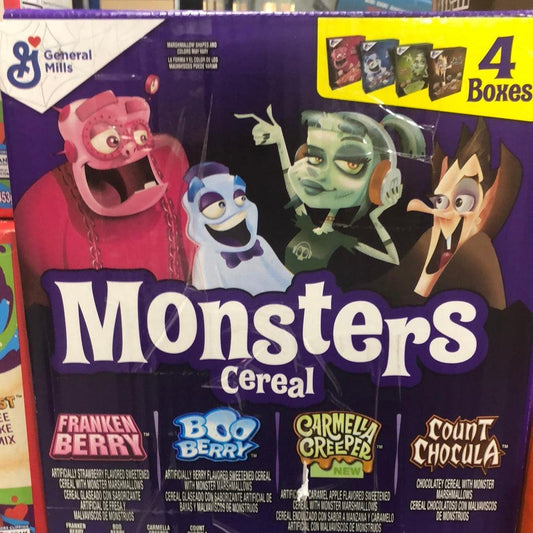 Monsters Breakfast Cereal 2023, Variety Pack - 4 Boxes Pack