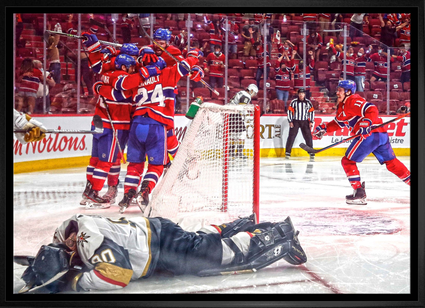 Montreal Canadiens Framed 20x29 Game - Winning Goal Canvas - Jack Righteous