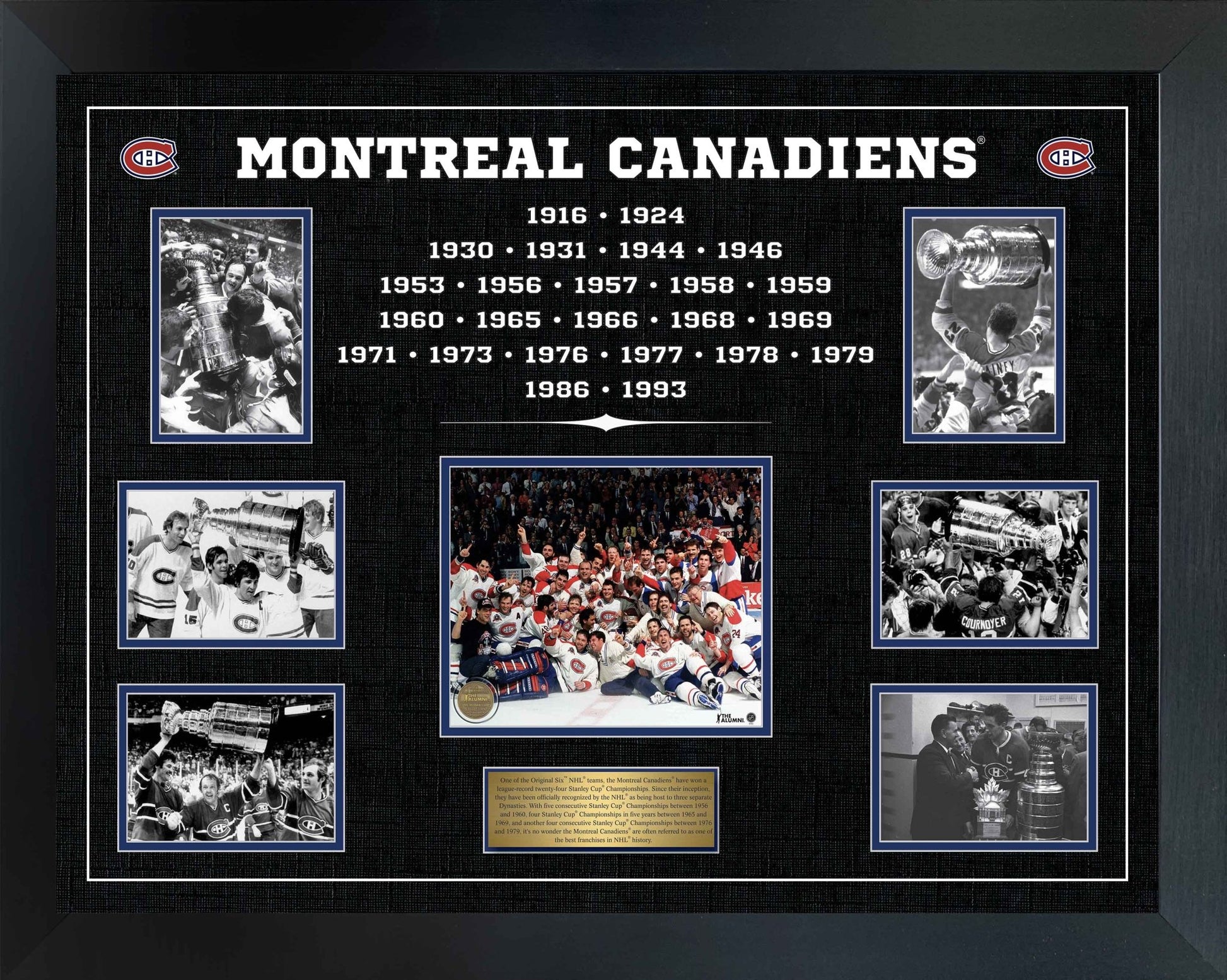 Montreal Canadiens Stanley Cup Dynasty Framed Collage - Jack Righteous