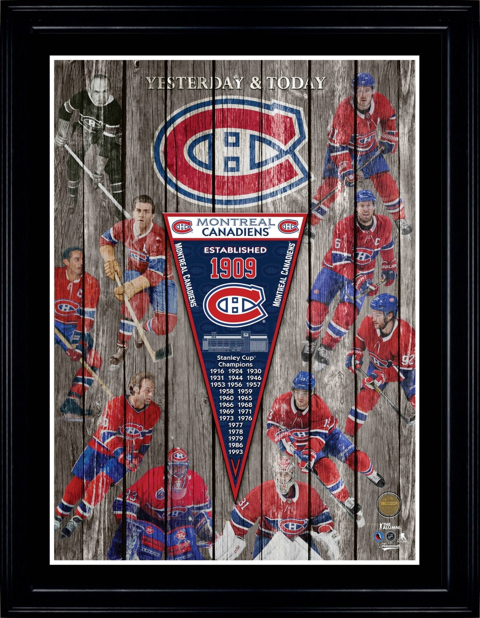 Montreal Canadiens Yesterday & Today Collage Frame - Jack Righteous