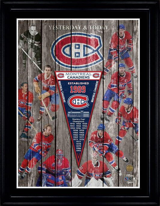 Montreal Canadiens Yesterday & Today Collage Frame - Jack Righteous
