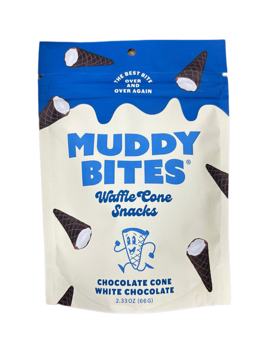 Muddy Bites Waffle Cone Snacks White Chocolate 66G