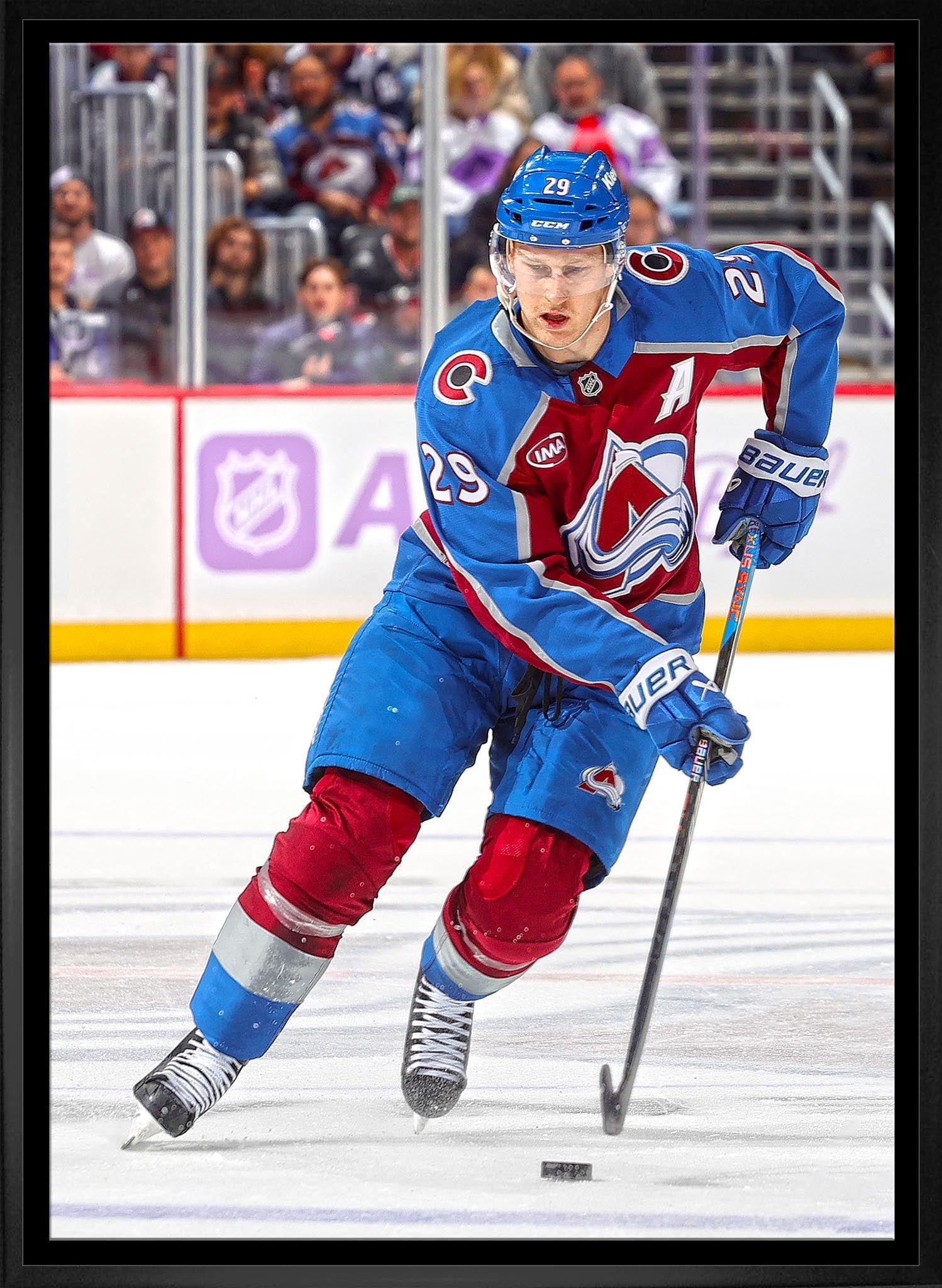 Nathan MacKinnon 20x29 Framed Canvas Colorado Avalanche - Jack Righteous