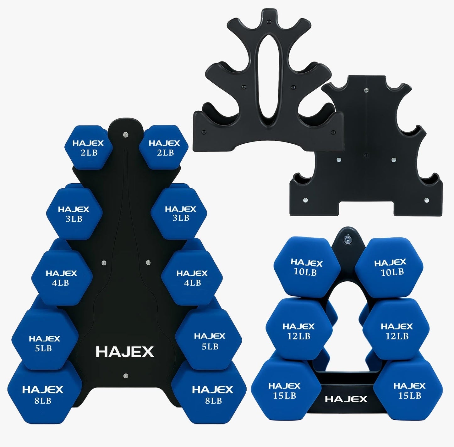 Neoprene Dumbbells Pairs & Sets With Rack - Jack Righteous