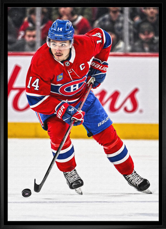 Nick Suzuki Framed 20x29 Canvas Canadiens Action - H - Jack Righteous