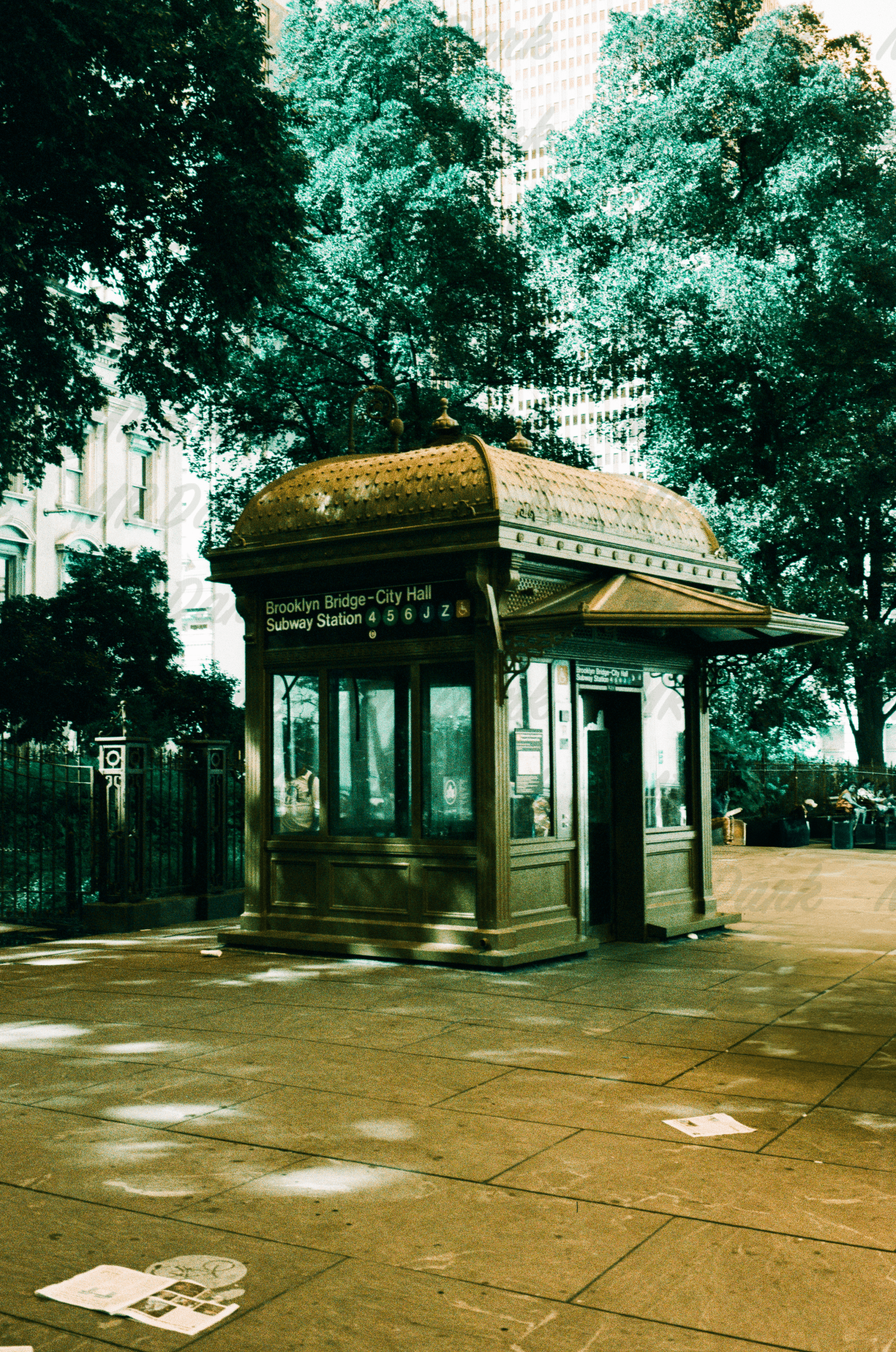 NYC Subway Kiosk: Brooklyn Bridge-City Hall - LomoChrome Turquoise ...