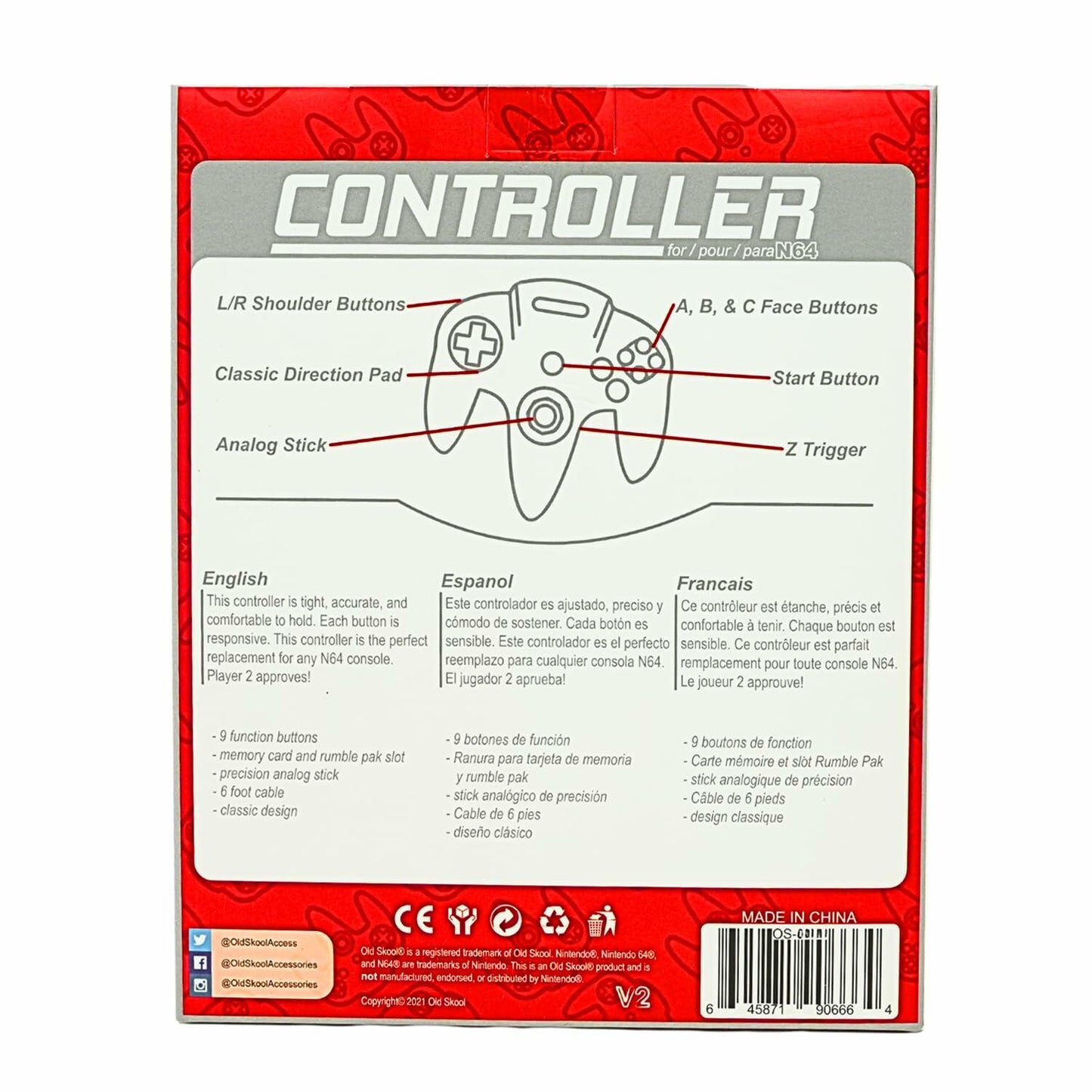 Controller for N64 Translucent Green