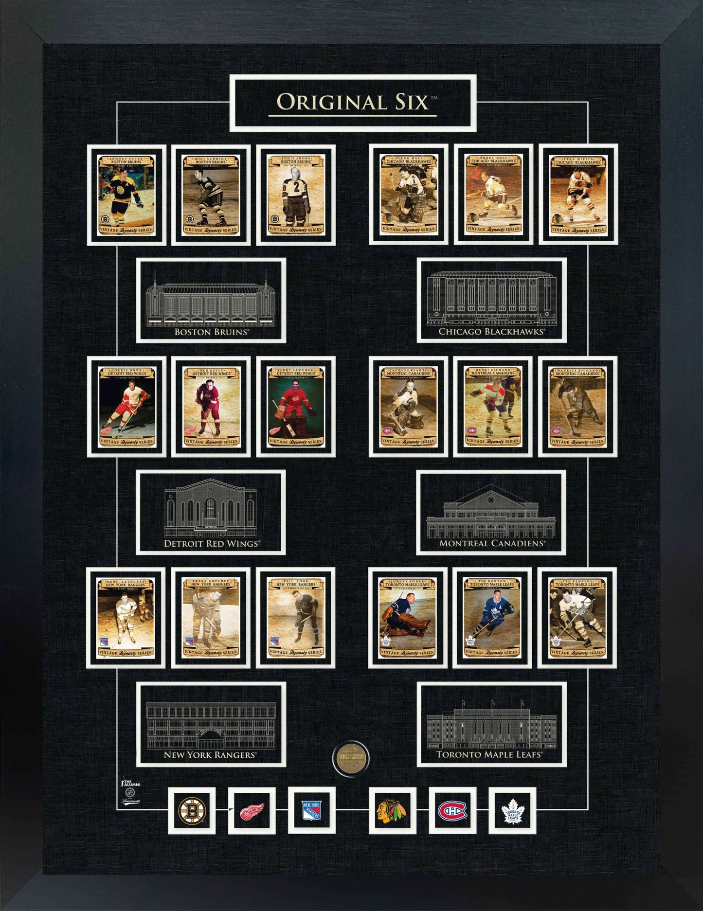 Original Six Collage Framed With 6 Pins - Jack Righteous