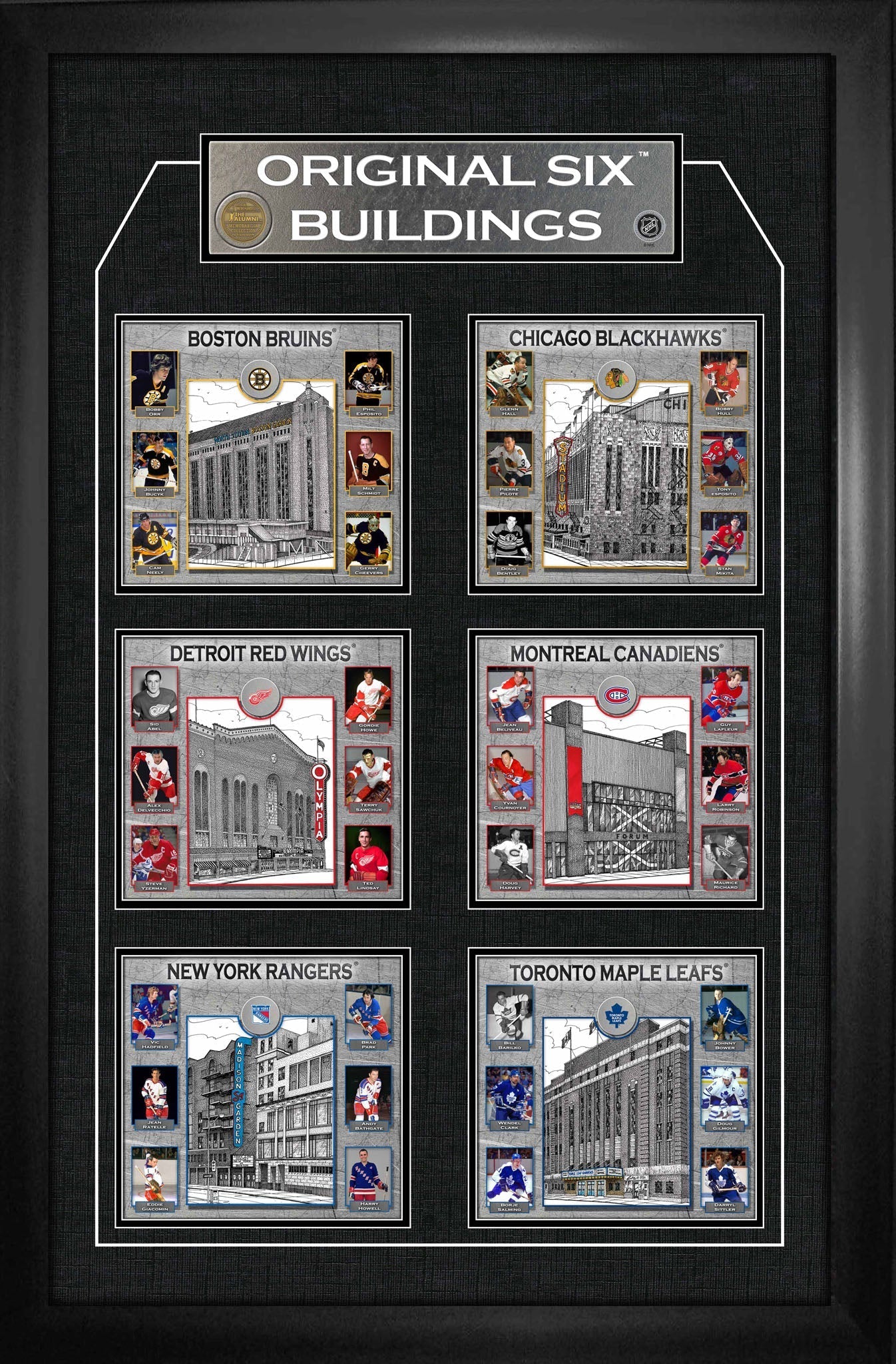 Original Six Framed Player Collage Vertical - Jack Righteous