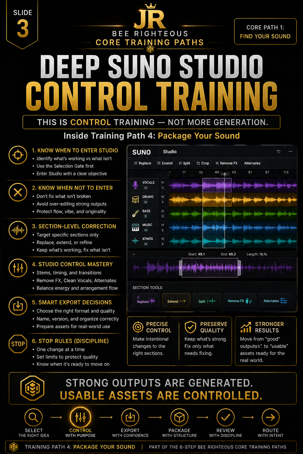 Package Your Sound training using Suno Studio control to prepare stronger AI music project assets