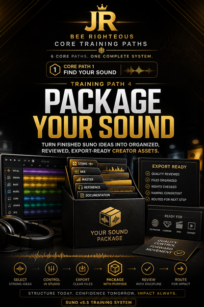 Package Your Sound Training Path 4 for preparing stronger AI music assets, deliverables and release-ready project files